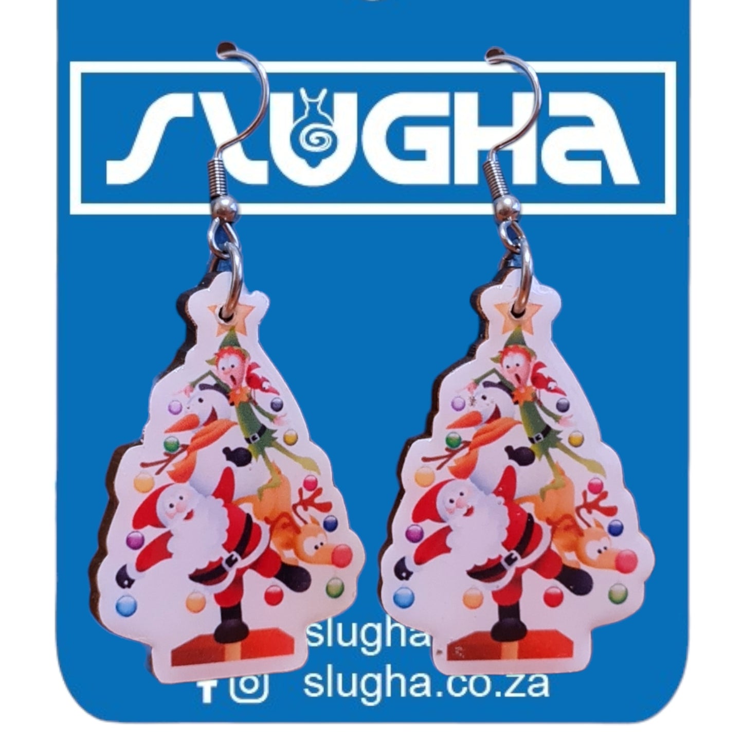 Christmas Characters Tree Dangly Earrings