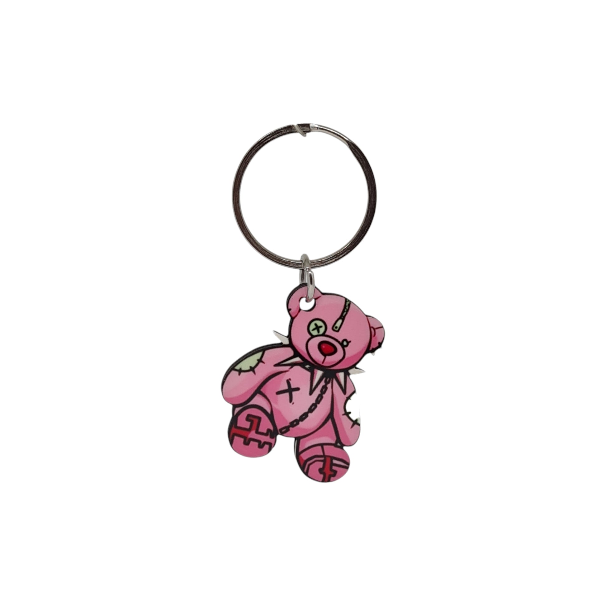 Punk Rock Teddy Bear Keyring